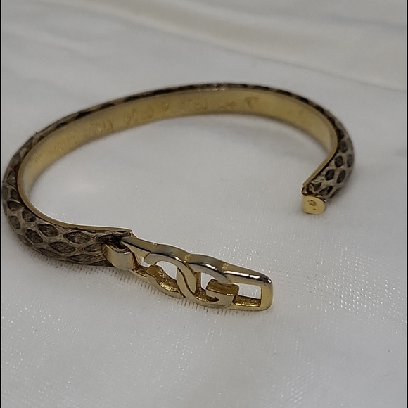 Vtg 1970 Gucci 24Kt. Gold Plated Snake Bangle - Picture 8 of 8